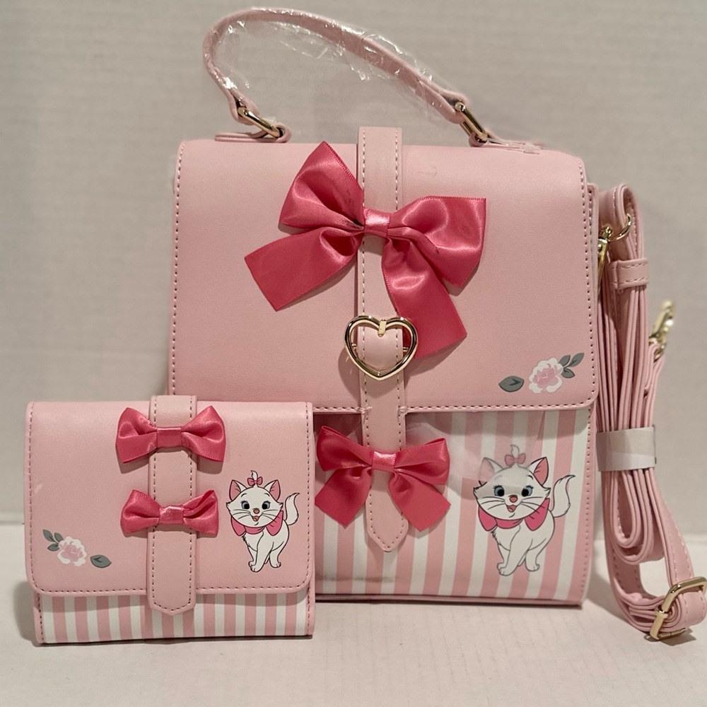 Her Universe Pink Crossbody Bag Set with Cat Design